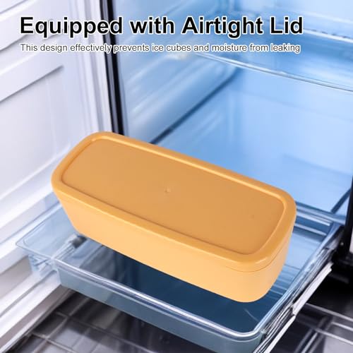 Bandeja de Cubos de Hielo de Silicona con Tapa Amarilla miniatura 4