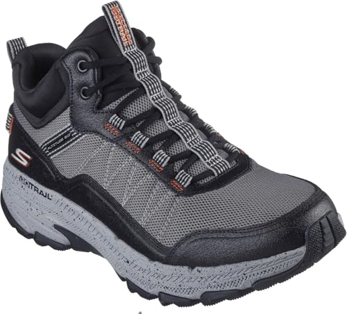 Skechers - Mens Go Run Trail Altitude - Ridgetop Sneakers, Color Charcoal/Orange, Size: 9 XW US