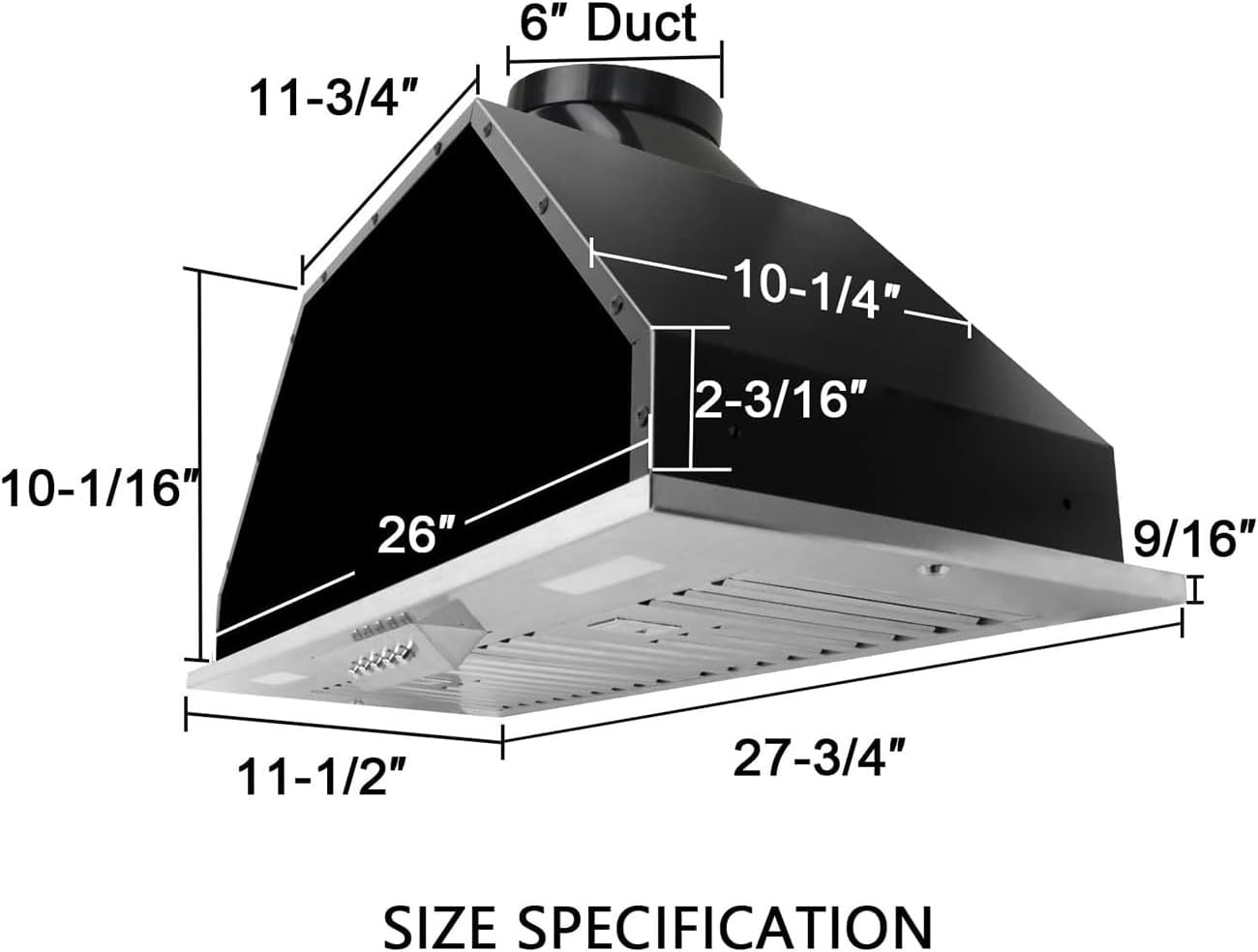 Akicon 30 Inch Range Hood Insert, Ultra Quiet Stainless Steel Ducted Insert/Built-in Kitchen Vent Hood with Powerful Suction, LED Lights and Dishwasher Safe Filters, 3-Speeds 600 CFM (NX-Hood 30)