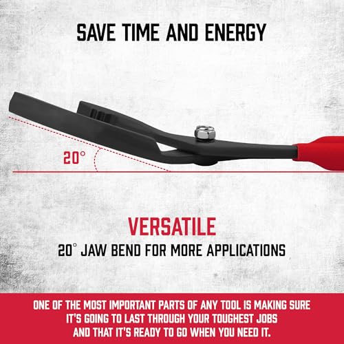 Image of HORUSDY 12 inch Adjustable Oil Filter Pliers, Adjustable Oil Filter Wrench Removal Tool (Red)