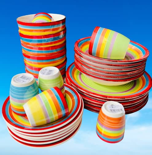 Kombiservice Geschirrset Tafelservice Kaffeeservice Porzellan Geschirr BUNT (4er set Schale 14 cm) Küche, Haushalt & Wohnen
