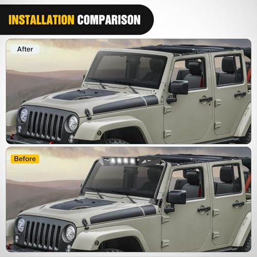 Image of Nilight Front Windshield Frame Cover for 2007-2018 Jeep JK JKU Unlimited
