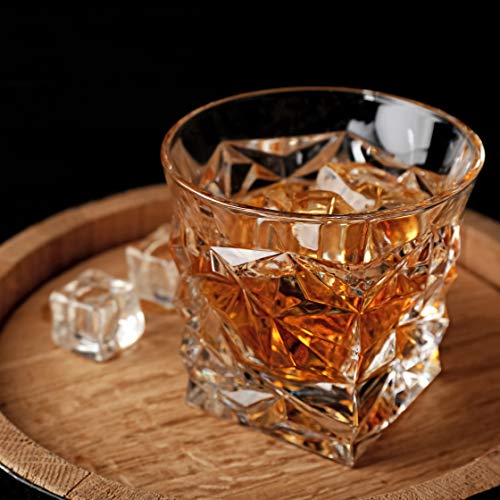 Diamond Cut Whiskey Glass Pair Dishwasher Safe, Unique Gift, Great For Scotch Or Whiskey, 8Oz Glass Liquor Or Bourbon Tumblers (2Pk) By Fine Occasion #TOP1
