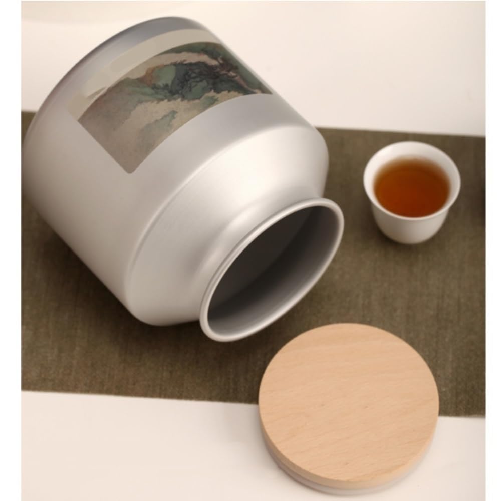 Juego De Té Contenedor de almacenamiento de té a granel Lata de aluminio puro Lata sellada Lata vacía Lata de hierro Juego de té Lata individual Juego de caja de regalo Tarro Para Guardar Té(A)