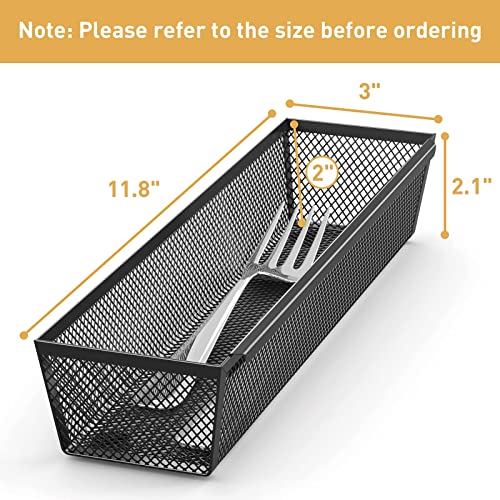 Silverware Organizer For Kitchen Drawer Utensil Cutlery Tray With Interlocking Arm Mesh Metal Flatware Storage Slip-Proof For Knives, 6 Compartment By Furninxs #TOP3