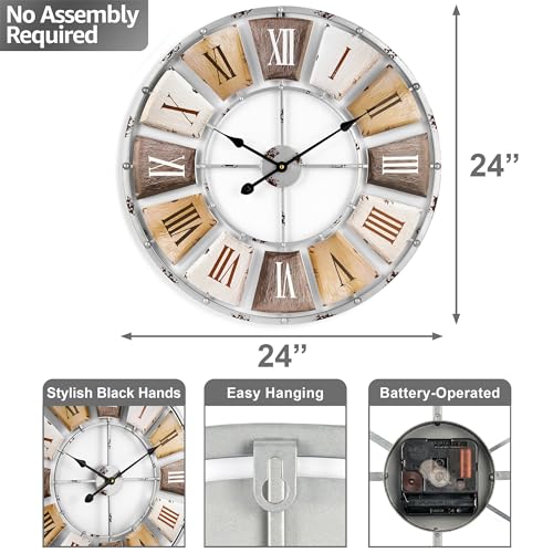 Reloj de pared grande analógico Sorbus 24 pulgadas miniatura 4