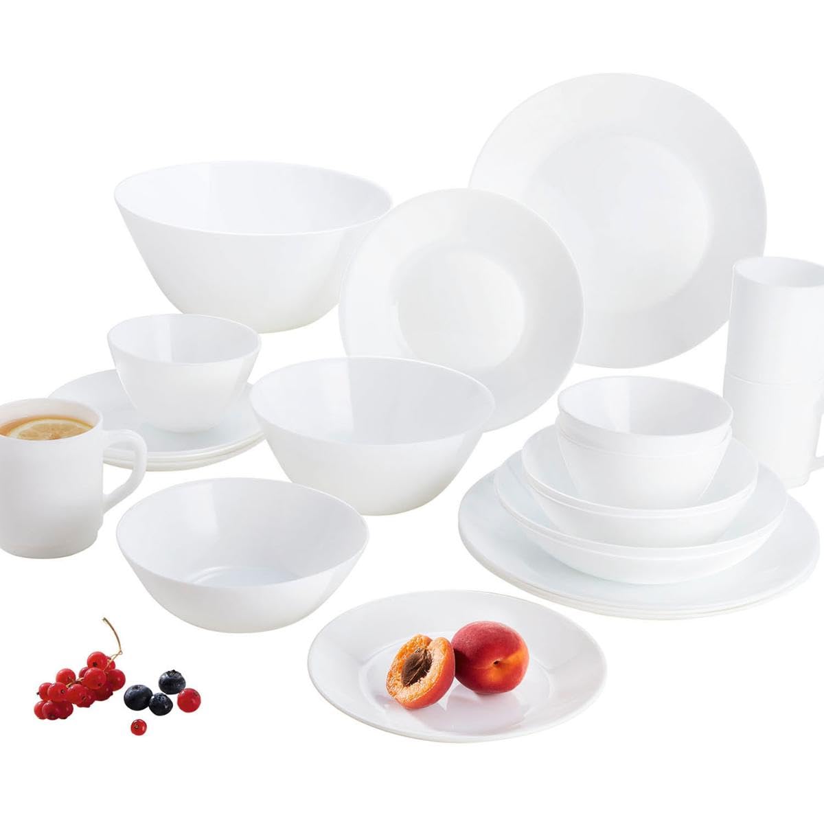 Arcopal Complete Dinner Set White for 6 People (18 Pieces, 24