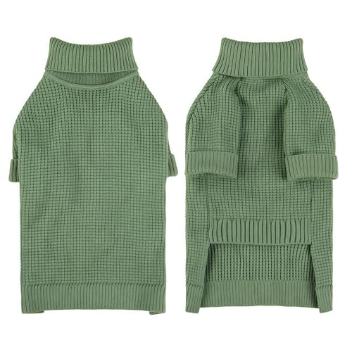 KONVINIT Hundepullover Kleine Hunde Winter Warmer Hund Pullover Weich Rollkragen Strickpullover für Welpen Hunde
