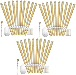 Timpfee 10/30/50 Pack Beeswax Ear Candles Wax Removal Natural Ear Candles Kit for Ear Candling Wax Removal with Ear Scoop, Tray, Cotton Swabs