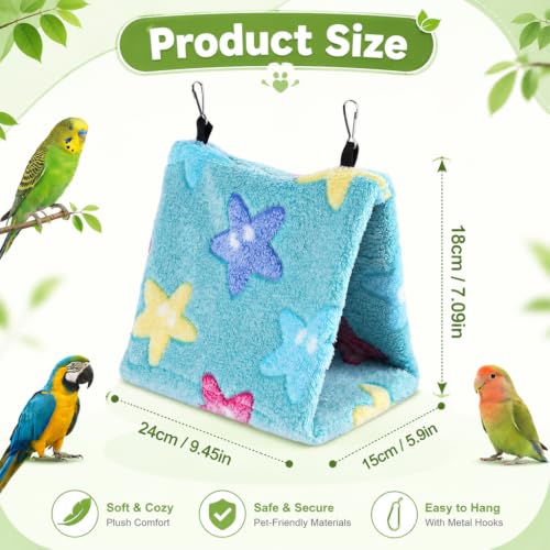 Image of Qpets Hanging Bird Hammock, Warm Plush Nest for Small Birds - M