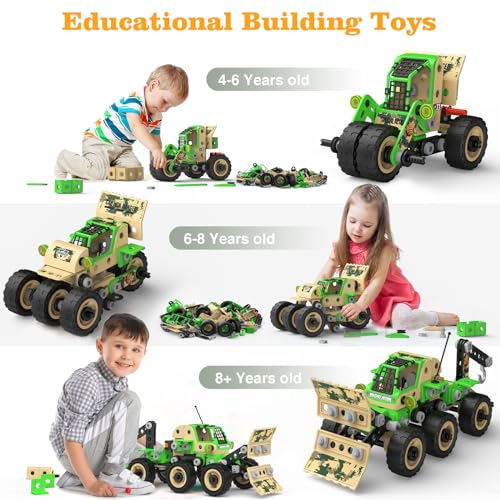 MOONTOY Educational Building Toys for 5 6 7 8 9 Year Old Boys,229PCS Engineering STEM Toys Age 5 6 7 8 9 Year Old Boys,Construction Toys Creative Learning Set for Boy 5+ Year old - Image 2