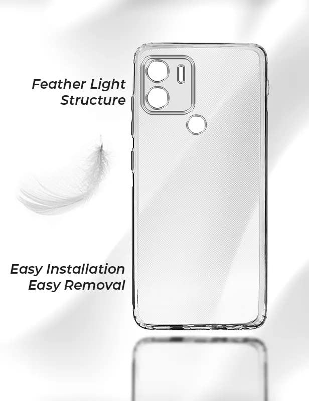 Image of Jkobi Back Cover for Poco C50 | Poco C51 (Silicone Clear Shockproof Case with Camera Protection | Soft and Flexible | Transparent)