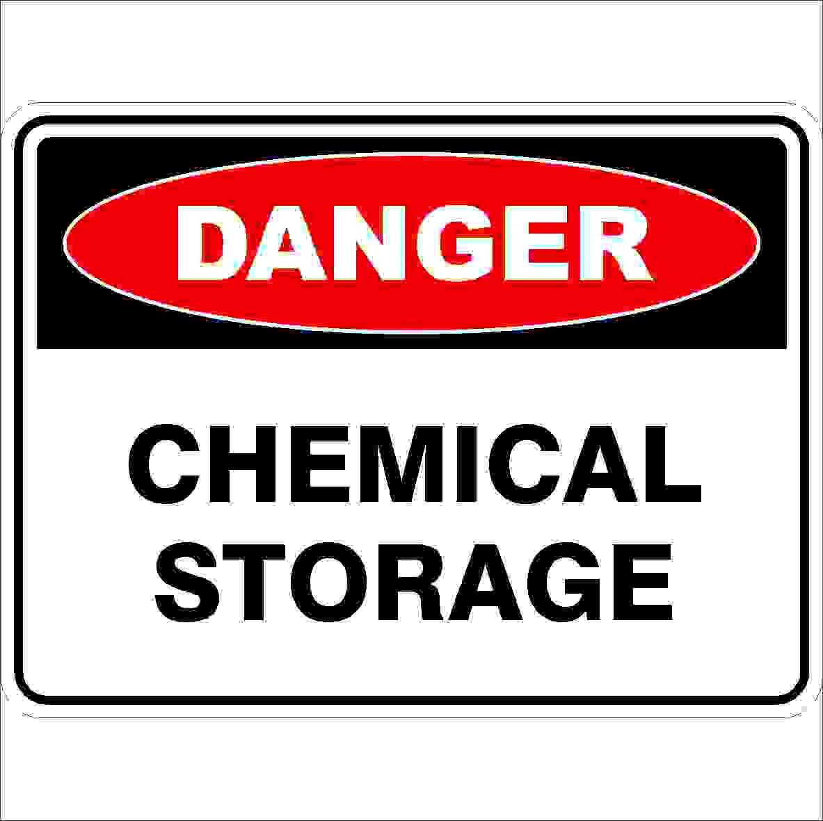 Chemical Storage Danger Signs Metal Tin Sign 8 x 12 inch for Industrial & Commercial