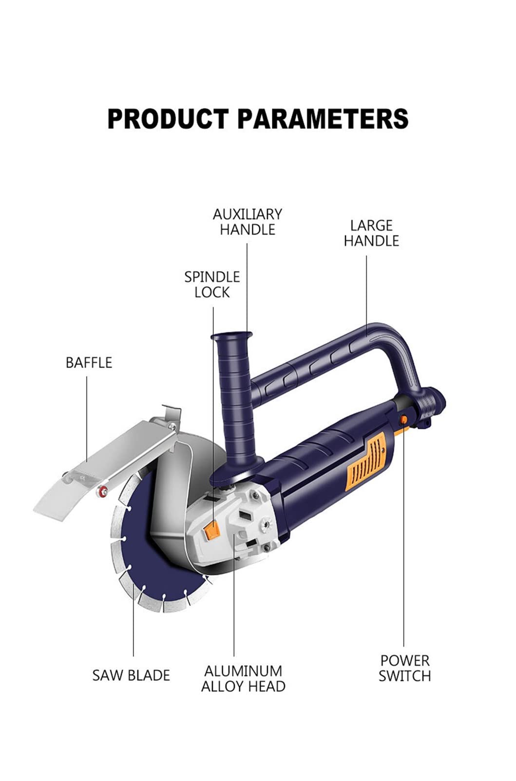 Rozadora Pared, 5 cuchillas de pared eléctrica Chaser 4. 5kw 5.5kw Máquina de corte de ranura transparente sin escobillas de acero de la máquina de traplote de sierra circular(One blade 210)