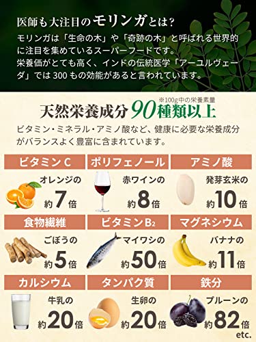 ハピコレ 熊本県産無農薬モリンガサプリ 300mg×180粒