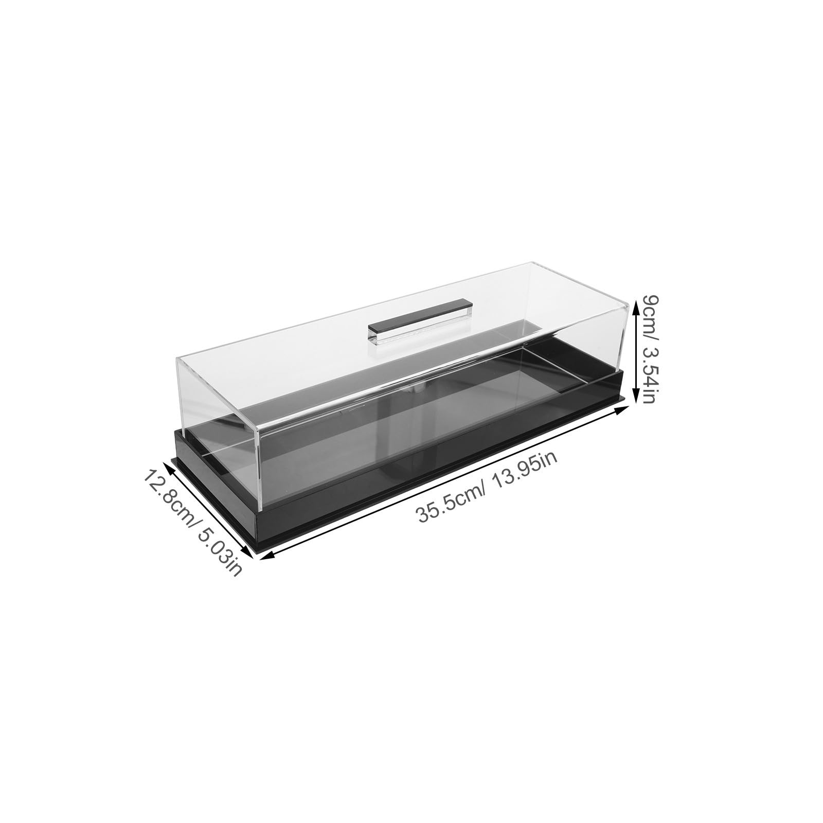 Beaupretty Soporte para Tartas Rectangular de Acrílico Negro con Tapa, Bandeja de Exhibición de Postres Fácil de Limpiar para Fiestas y Cumpleaños