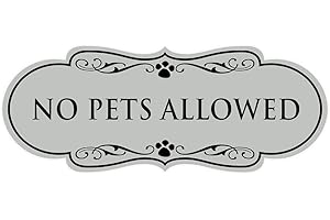 Designer Paws, "No Pets Allowed" Sign (Lt Gray) - Large 1 Pack