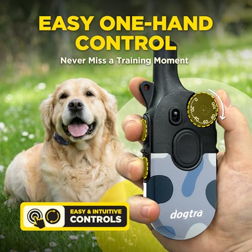 Image of Dogtra 200iQ Remote Training E Collar - 100 Levels, Tone, Vibration, 1 /2 Mile Range - Compact, Waterproof, One-Handed Control for Dogs 10 lbs+ - Lightweight Design for Daily Training - Abstract Blue