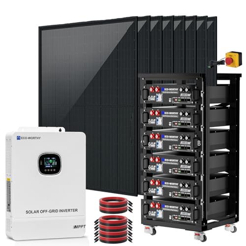 ECO-WORTHY 10KW Output Home Off-Grid Solar Power System: 30.72kwh Server Cabinet with Communication...