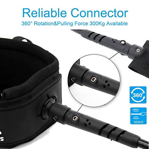 image for ANNTU Surfboard Leash, 7 Feet SUP Surf Leash Straight Surfboard Foot R