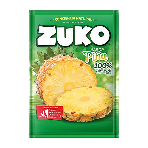 3 x zuko piña no sugar needed drink mix packs 15g each