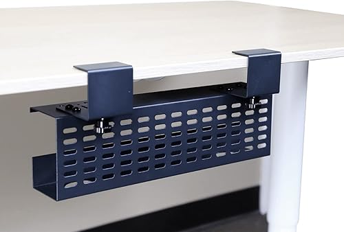 AEONS Bandeja de organización de cables para debajo del escritorio, color negro, horizontal, de 16 pulgadas, para debajo del escritorio, extraíble