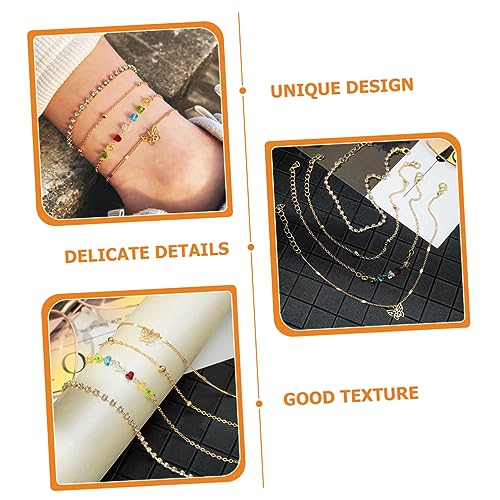 Tobillera con capas de pulseras GALPADA dile adiós a los complementos aburridos y sin brillo 3