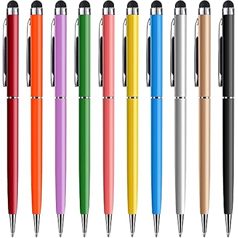 Stylus Pens for Touch Screens, Tablet Stylus Pen Compatible with iPad iPhone Android Kindle Fire Samsung, Phone Stylus Pens with Black Ballpoint Pens 2 in 1, 10 Pack Cover
