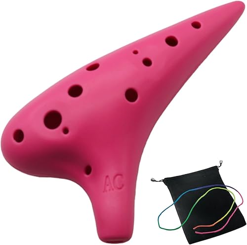 Miniatura 9 de Aestivate Instrumento Ocarina de plástico Ocarina 12 Agujero Alto C Instrumento Ocarina de 12 Agujeros Instrumento Fácil Ocarina puntiaguda (Púrpura)