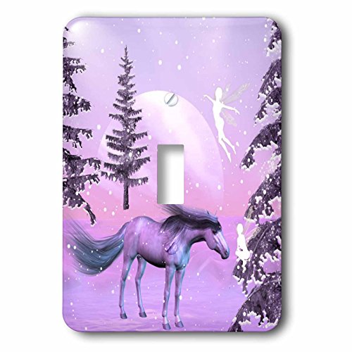 Interrupteur à bascule fées ciel violet 3dRose lsp_202479_1 plaque multicolore cheval