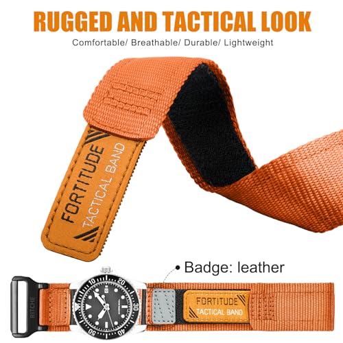 Image of Ritche Christmas Gift Nylon Sport Watch Band for men women Quick Release 20MM 22MM Replacement Watch Strap Compatible with Timex Expedition watch Black /Navy Blue /Crimson Red /Pumpkin Orange /Army Green, White Elephant Gifts, Stocking Stuffers For Men