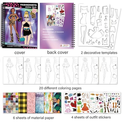 Dress Up Sticker Book - Reusable Dress Up Creativity Sticker Set for Kids | Interactive Learning Activity Book | Coloring Stickers Game for Preschool Boys Girls Teens Travel Birthday Home Classroom – vue 6