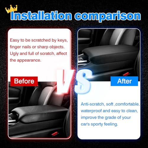 Image of Autorder Center Console Cover for 2023-2025 2026 Honda Pilot /2024-2026 Ridgeline Passport Accessories Armrest Cover Anti-Scratch Middle Console Pad Leather Armrest Protector
