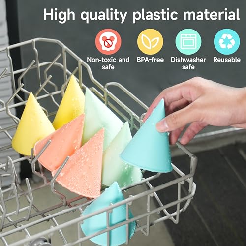 image for LUVCOSY 8-Pack Reusable Plastic Snow Cone Cups - Compatible with Nosta