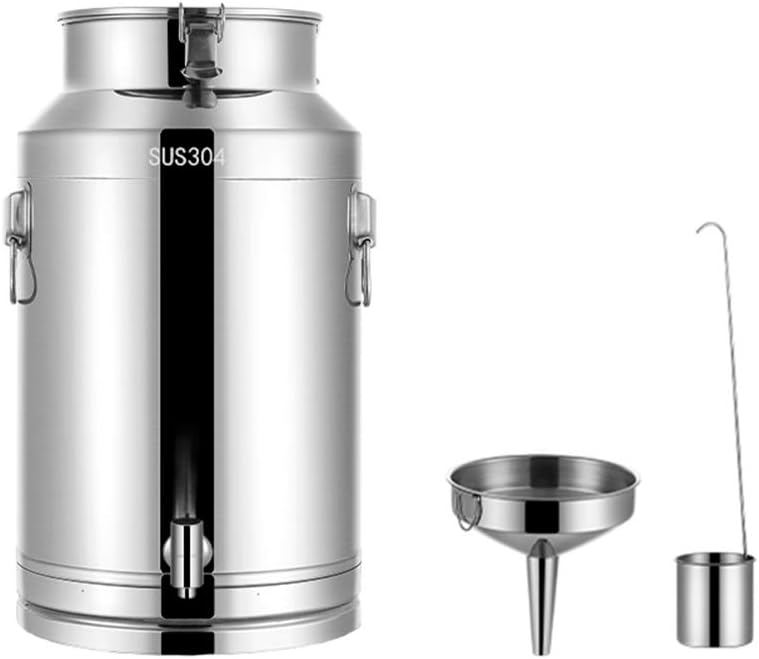 Sealed Barrel with Faucet, 304 Stainless Steel Oil Barrel, Wine Barrel with Lid, Corrosion-Resistant and Rust-Resistant Storage Tank,304 Material,35L