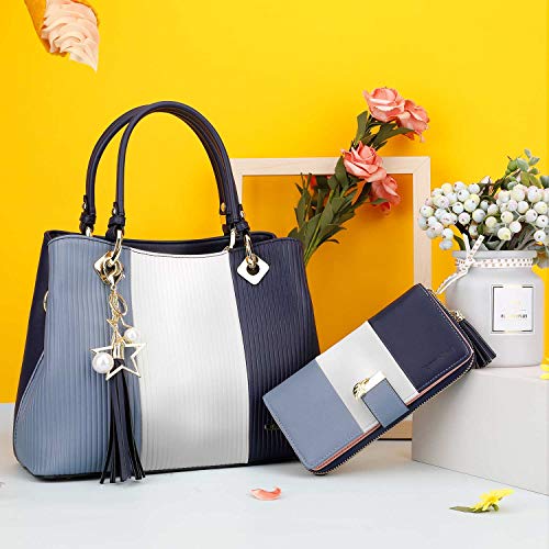 Image of RFID Wallets for Women with Multiple Card Slots and Cellphone Compartment, Womens Wallet (bule /white /blue)