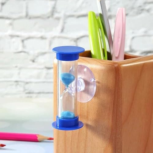 Miniatura 5 de 1 reloj de arena con ventosa adorno creativo de cristal de escritorio decoración del hogar mini con ventosa para cepillado de dientes de niños 2
