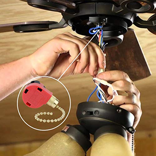 Image of ZE-268S1 Ceiling Fan Switch Zing Ear 3 Speed 4 Wire Pull Chain Control Replacement for Fans, Wall Lamps, Cabinet Light, Brass 2PCS