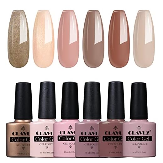 Clavuz Esmalte Semipermanente UV LED 6pcs Kit Uñas de Gel Manicura Soak off 10ml de, Rosa Desnudo kit pintauñas - 025