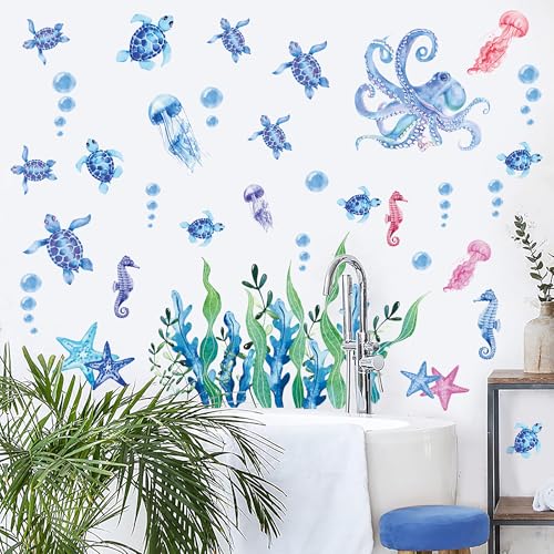 50 Piezas Vinilos Decorativos Tema Océano para Pared miniatura 2