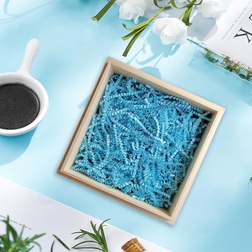 Image of 1 /2LB Deep Blue Crinkle Cut Paper Shred Filler Great for Gift Wrapping, Deep Blue Basket Fillers, Birthday, Gift Wrapping, Anniversary, Halloween Thanksgiving Christmas Party Decor Filling Supplies