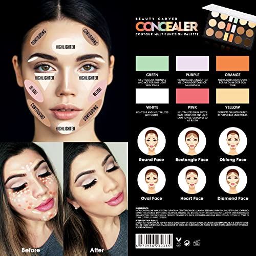 De'lanci Concealer Palette, 18 Color Cream Contour Makeup Palette For Foundation, Full Coverage True Complexion Contour Palette Professional Natural With Waterproof & Malleability Performance Christmas Makeup #TOP4