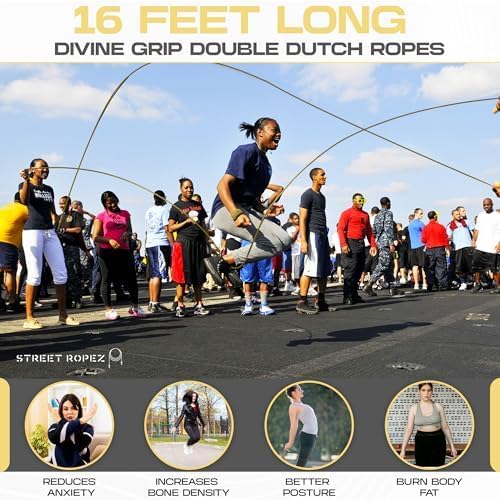 Miniatura 2 de Paquete de 2 cuerdas holandesas dobles Divine Grip. Cuerdas de salto holandesas dobles de alto rendimiento