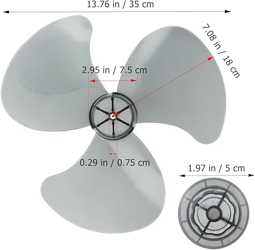 Miniatura 3 de DOITOOL Juego de aspas de ventilador de plástico universal de 3 hojas, cuchillas de ventilador de repuesto de 16 pulgadas con cubierta de tuerca,