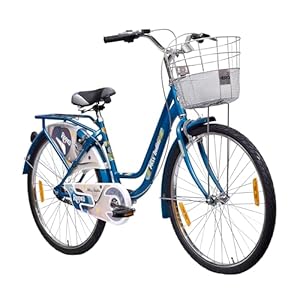 Hero Reeva 26T Mountain Bicycle for Women | Single Speed | Internal Carrier | Front Basket | Ideal for Girls/Women (Blue)