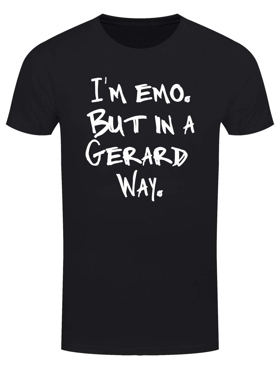 Grindstore Men's Black I'm Emo But In A Gerard Way T-Shirt
