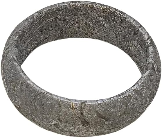 Handcrafted Meteorite Ring, 7-8mm Width, Natural Westenden Pattern, Altai Iron