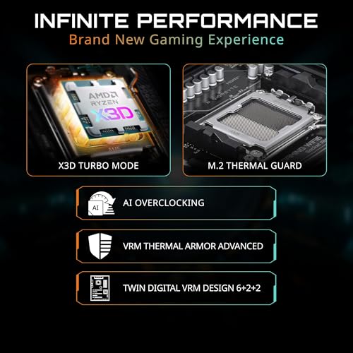 Image of Micro Center AMD Ryzen 7 7800X3D CPU Processor with Gigabyte B850 Gaming WIFI6 Motherboard (ATX, DDR5, 3X M.2, PCIe 5.0, USB-C, WIFI6)