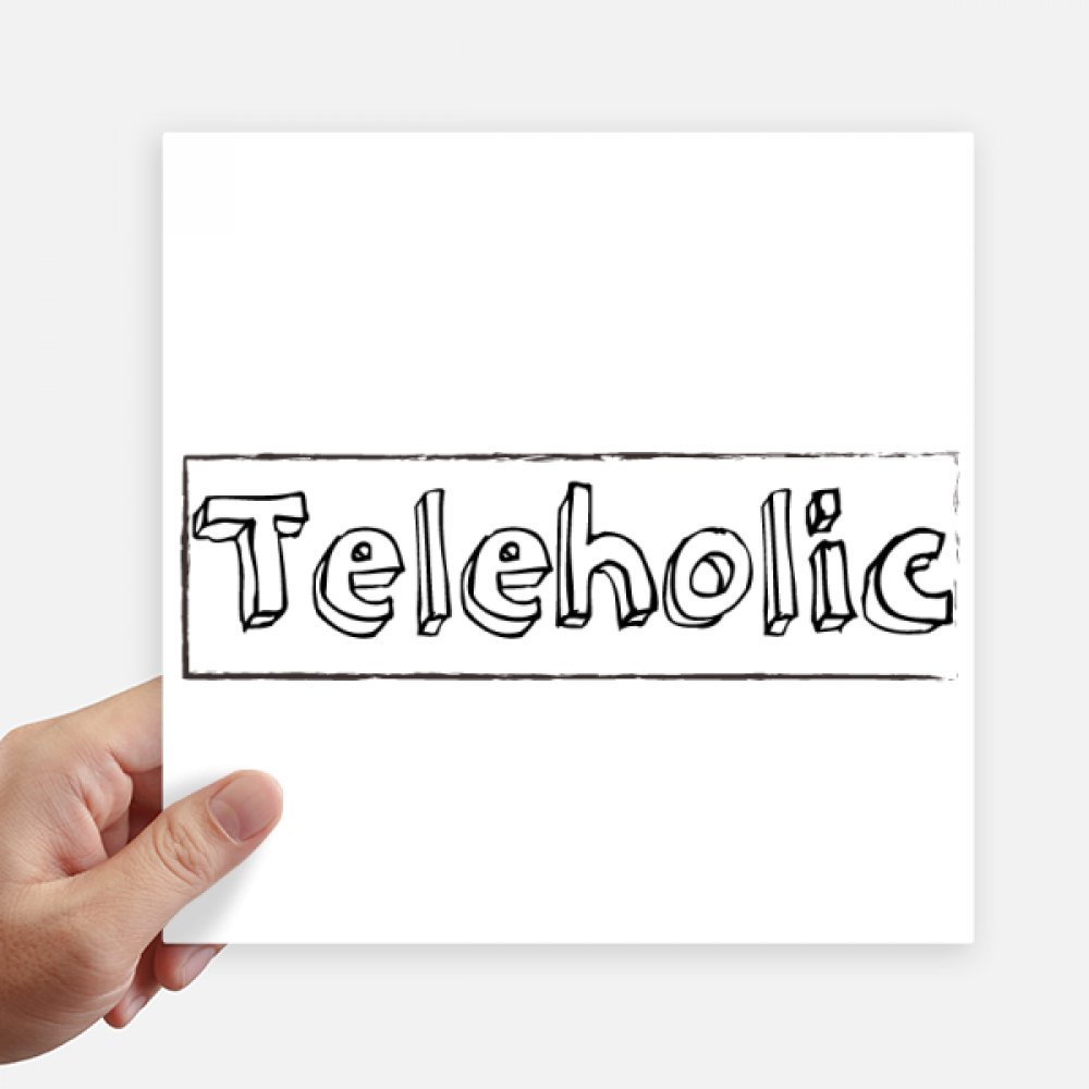 Stickers cuadrados Teleholic de 20cm vinilo decorativo pared maleta portátil motobike 4 uds