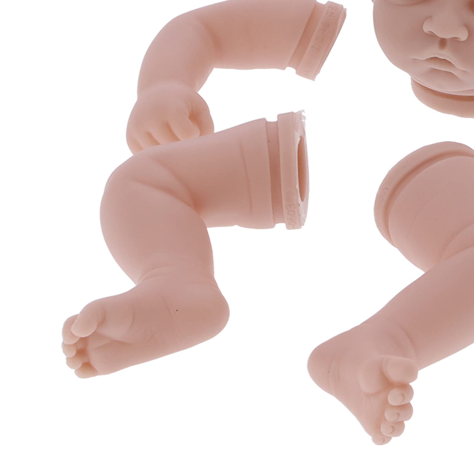 Reborn-Puppen-Set, Reborn-Puppenform, Babypuppen-Set, Puppenteile, 50 cm, Unbemalt, DIY, Silikonkopf, Hände, Füße, Stoffkörper mit Einfach zu Wurzelnden Haaren für